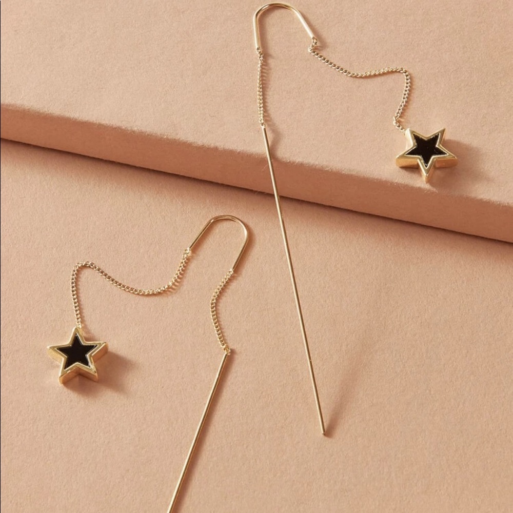 Star Threader Drop Earrings - Picture 2 of 3